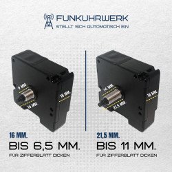 DCF Funkuhrwerk mit leisem, schleichendem Lauf + Zeigersatz