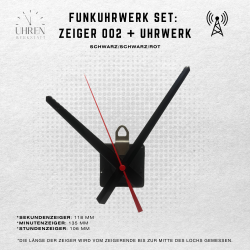 DCF Funkuhrwerk mit leisem, schleichendem Lauf + Zeigersatz