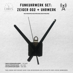 DCF Funkuhrwerk mit leisem, schleichendem Lauf + Zeigersatz