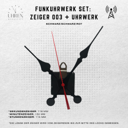 DCF Funkuhrwerk mit leisem, schleichendem Lauf + Zeigersatz