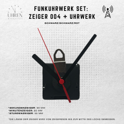 DCF Funkuhrwerk mit leisem, schleichendem Lauf + Zeigersatz