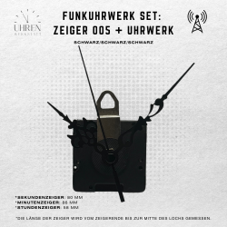 DCF Funkuhrwerk mit leisem, schleichendem Lauf + Zeigersatz