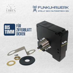 Lautloses DCF-Funkuhrwerk 21,5 mm