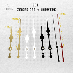 Lautloses Quarz-Uhrwerk mit Zeigersatz